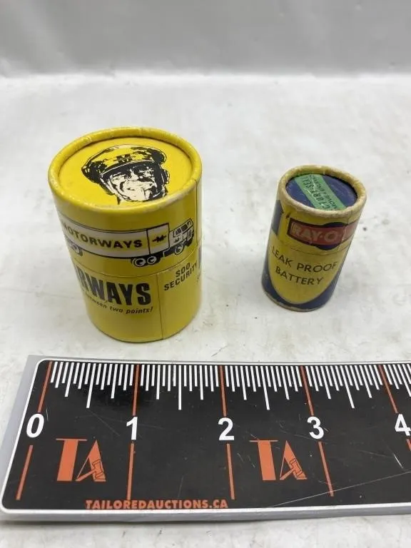 Vintage Motorways & Ray-O-Vac Battery Tins