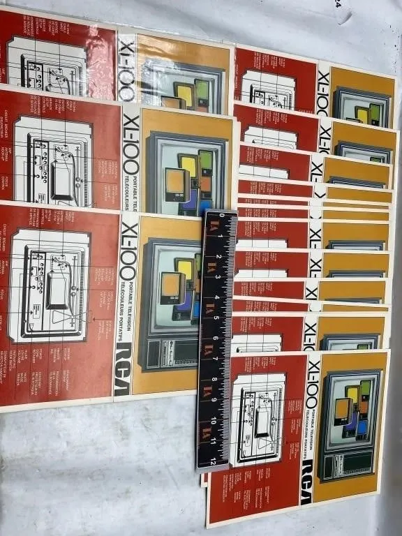 RCA XL-100 Portable TV Sales Brochures, Lot of ~15