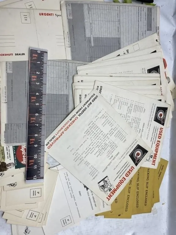 Vintage Cockshutt Dealer Paperwork Lot