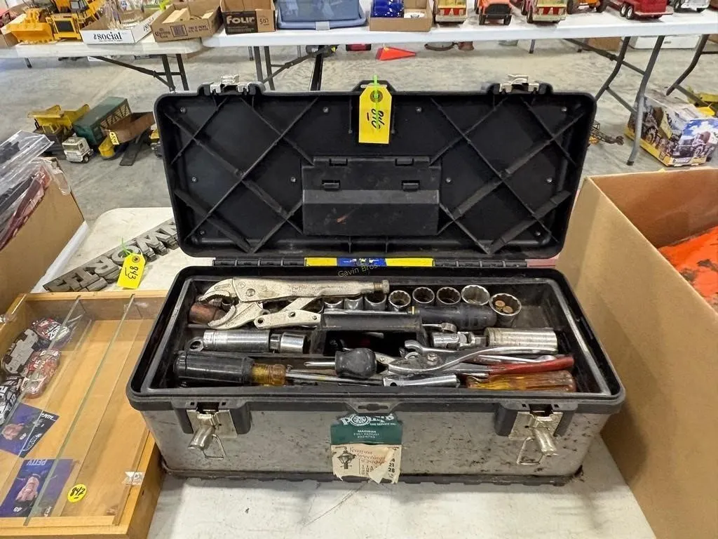 Toolbox w/wrenches, Vice Grips etc