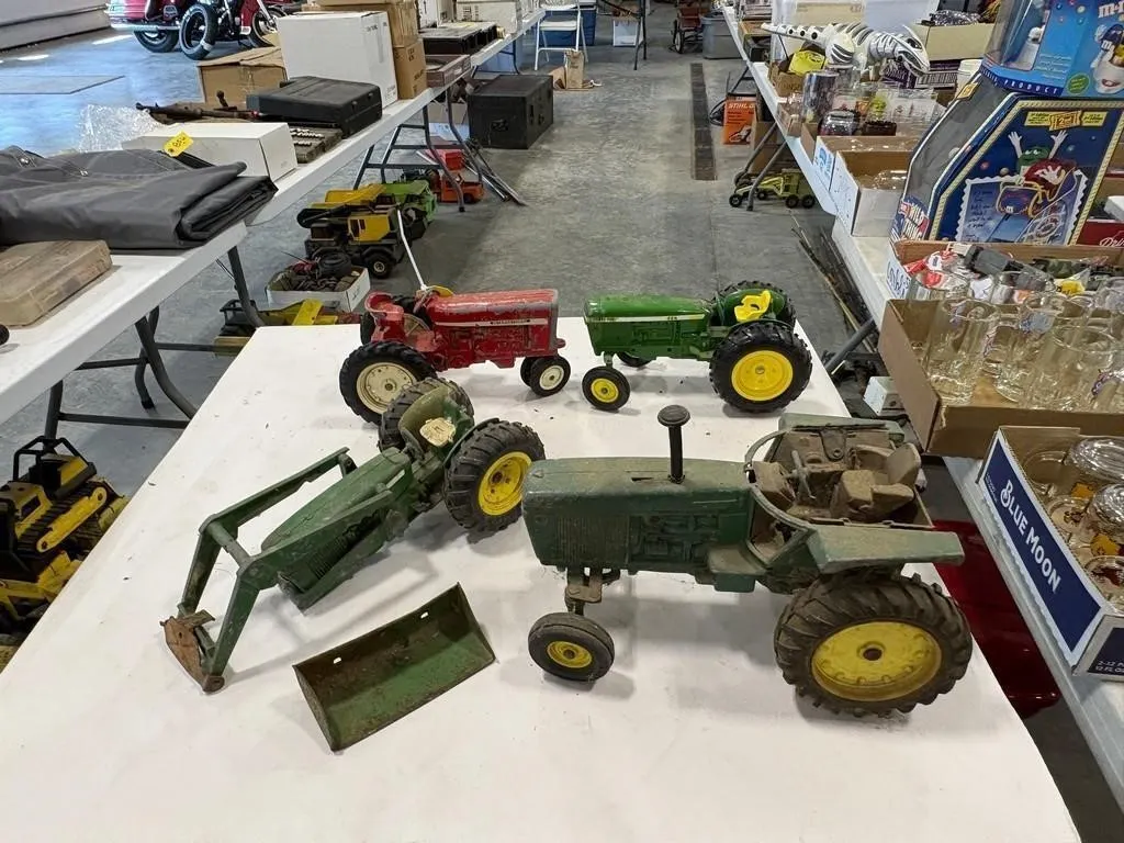 (4) Metal Toy Tractors