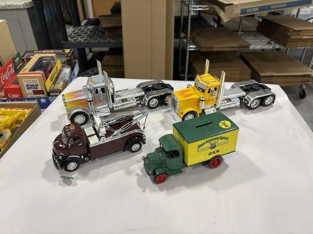 Toy Semi, Tow Truck, Bank