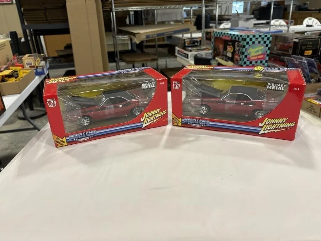 (2) Johnny Lightning Charger Die-Cast Cars