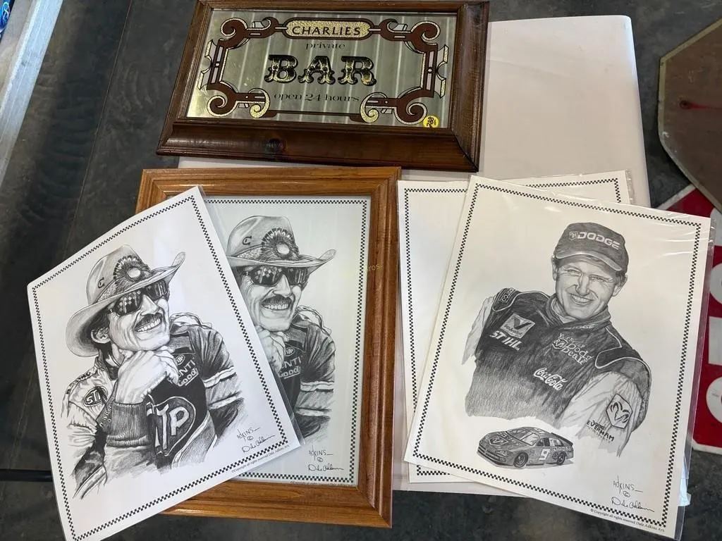 Adkins Drawings & Bar Mirror
