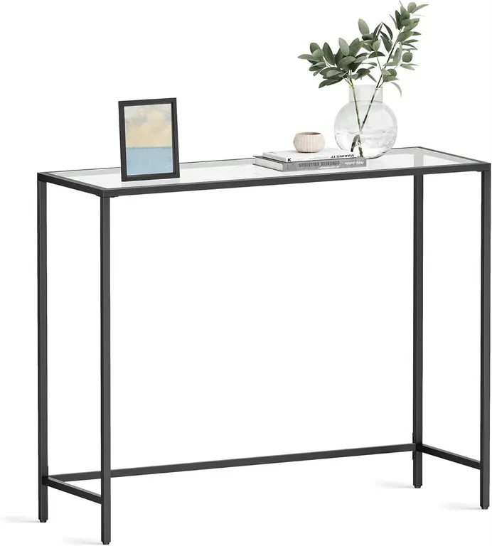 New $76 VASAGLE Entryway Table, Glass Tabletop