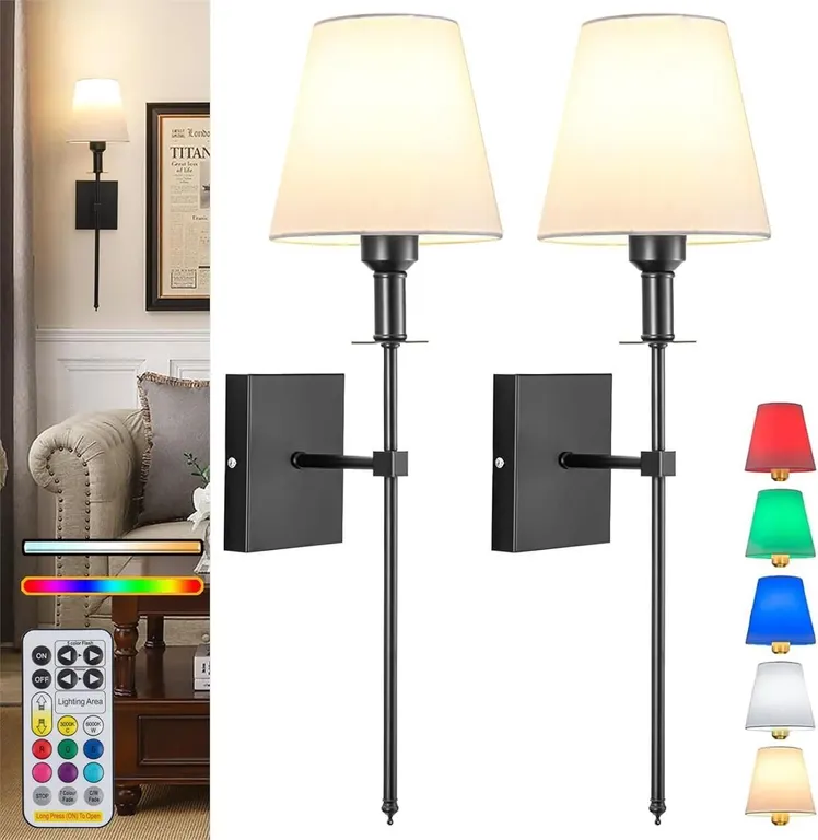New $59 Wall Lights Battery Operated Sconces Set 2