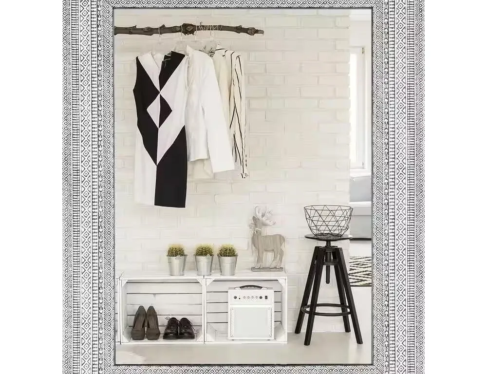 New $287 Rect. White/Gray Vanity Mirror (36x28)