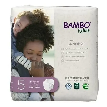 New $32 Bambo Nature Dream Diapers Size 5 25 ct