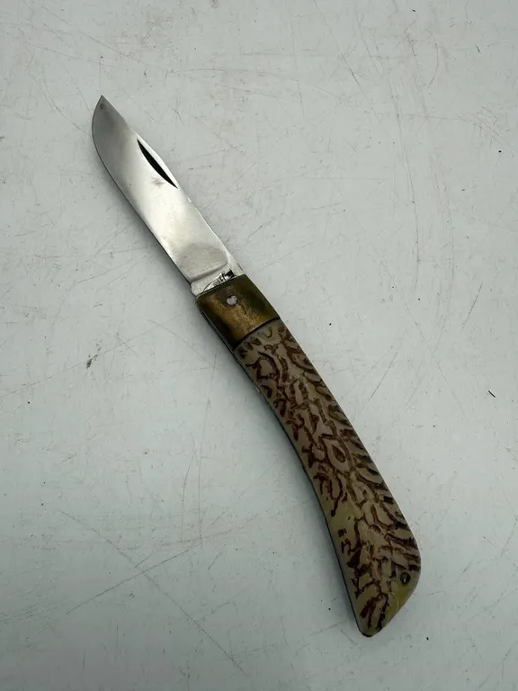 Vintage Folding Pocket Knife Brass Handle