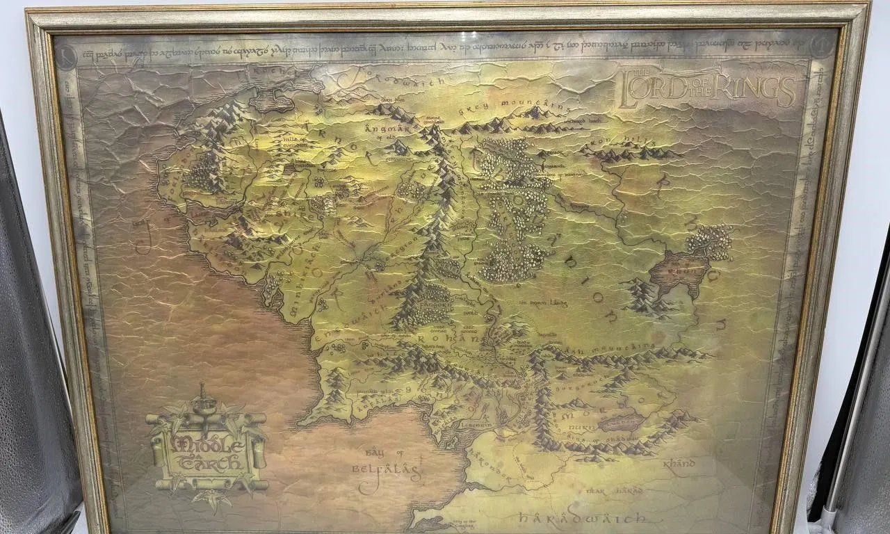 Lord of the Rings Middle Earth Framed Map