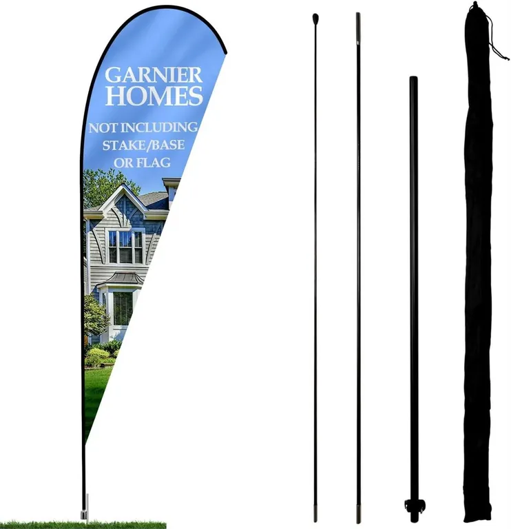 New Anley Teardrop Flagpole Set 2.5x5.5ft