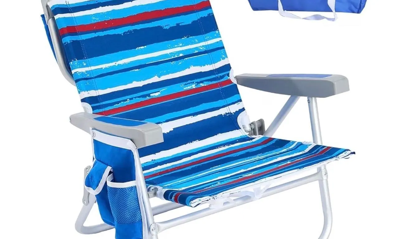 $99 SUNNYFEEL Reclining Beach Chair, 5-Position