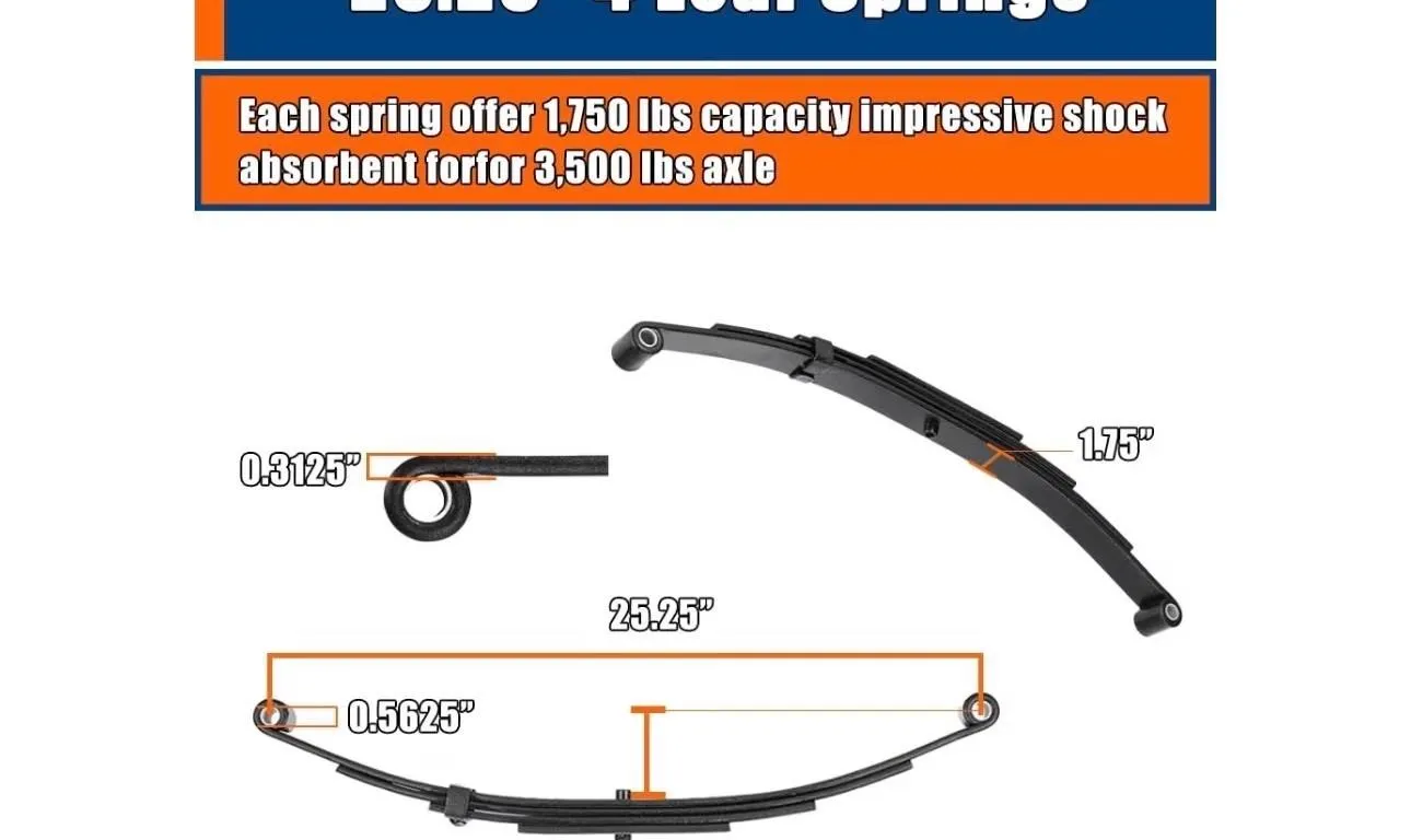 $192 RV Murts 4 Leaf Trailer Axle Springs