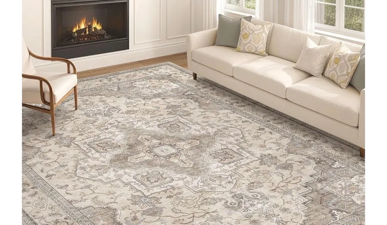 NEW $190 EIEIHOUSE 10x14 Area Rug Washable Vintage