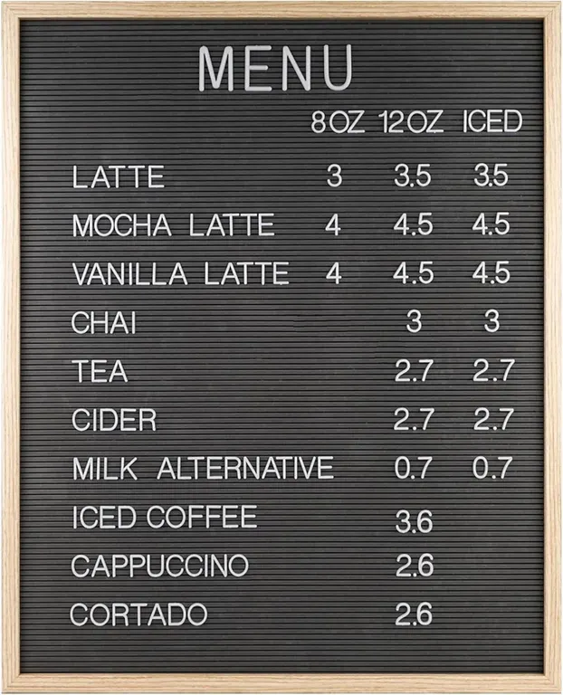 New $90 Gray Felt Letter Board 24x30 for Menus