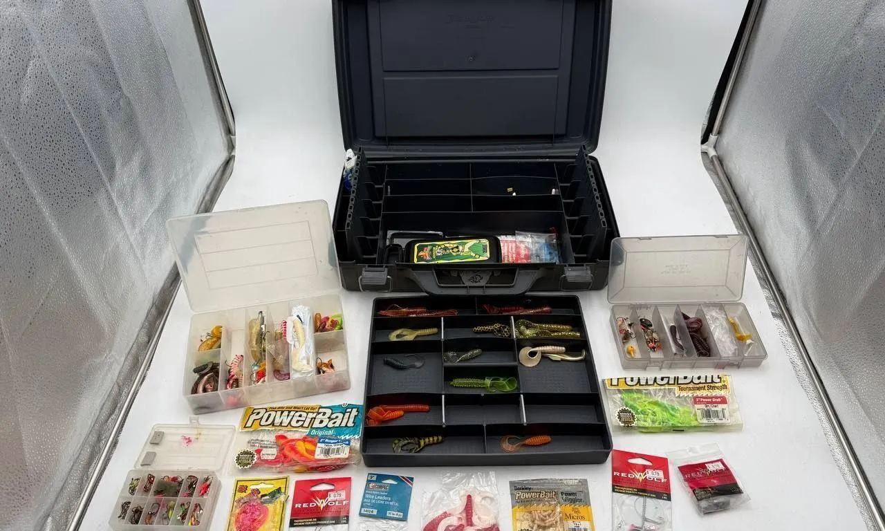 Fishing Tackle Lot w/ Tackle Box & Lures