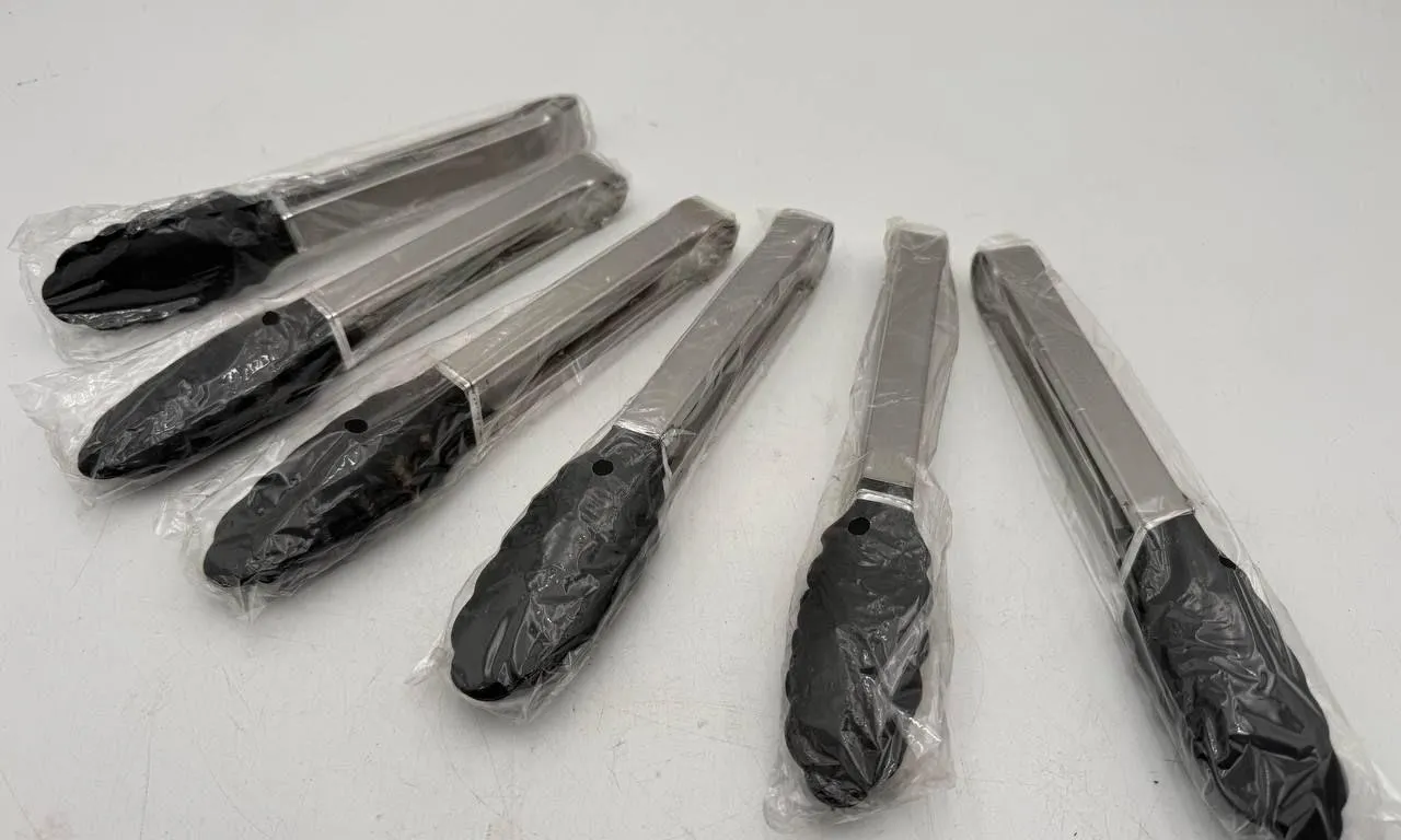 6-Piece Stainless Steel Kitchen Tongs Set
