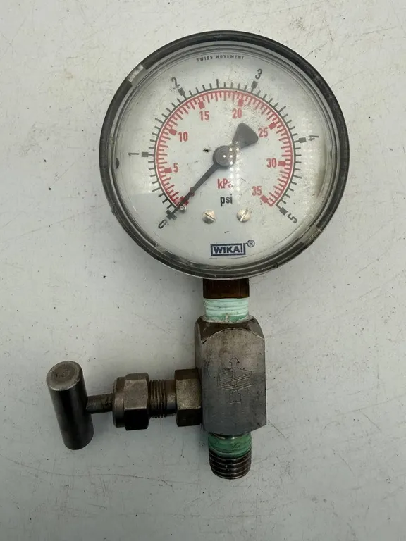 $180 WIKA 0-5 PSI Pressure Gauge with Needle Valve