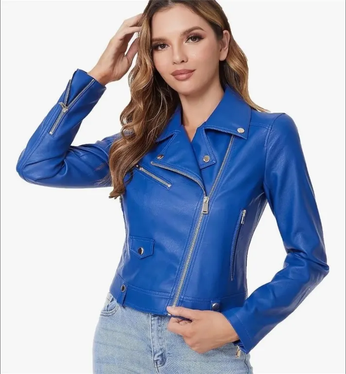 NEW $67 (XL) DIASHINY Women Faux Leather Jacket
