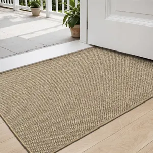 New $42 (24x36")DEXI Door Mat Rug, Washable, Beige