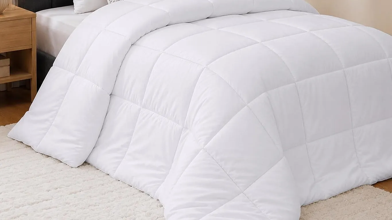 New $50 Twin Comforter Bedding, White, 64x88