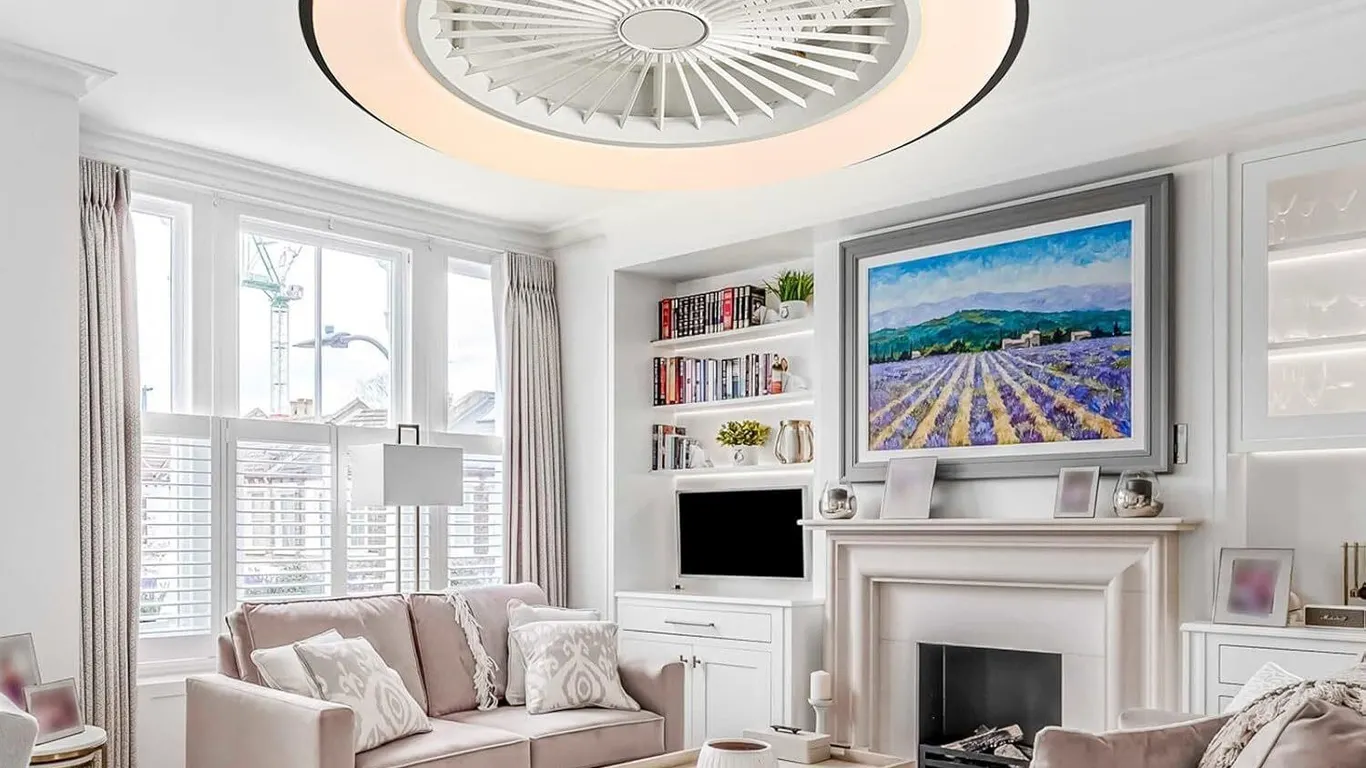 * $86 Ceiling Fan with Lights, 20" Bladeless,...