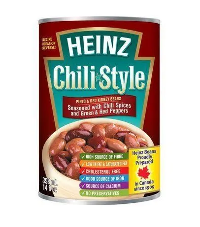 New Heinz Chili Style Beans Can 398 ml (Pack of 3)