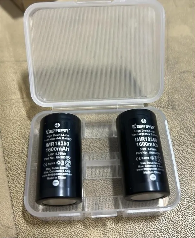 NEW Pack of 2 IMR18350 Li-ion Battery
