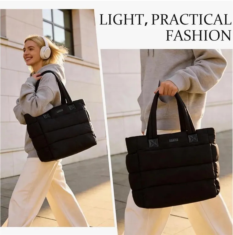 Puffy Tote Shoulder Bag for Women