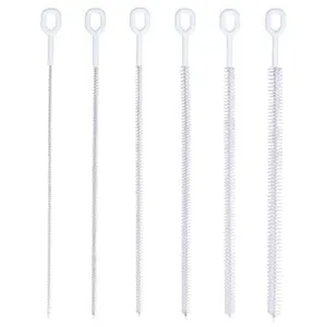 New (12.6") 6pcs Straw Cleaner Brush Set, White