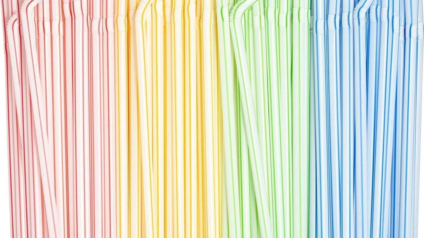 SEALED 500PK Plastic Flexible Striped Drink Straws