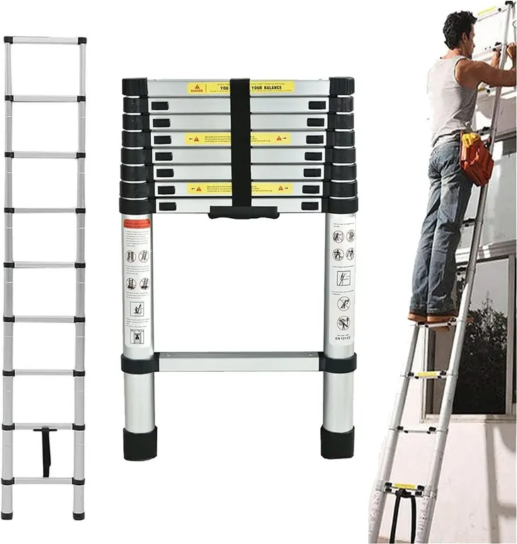 New $96 Telescopic Ladder 2.6M Aluminum...