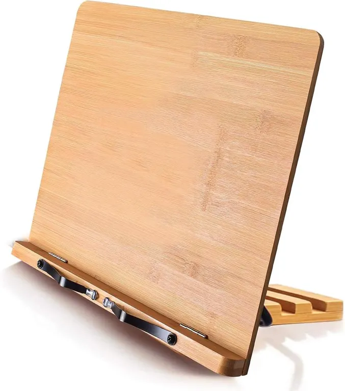 NEW $62 Bamboo Book/Tablet Stand w/5 Heights