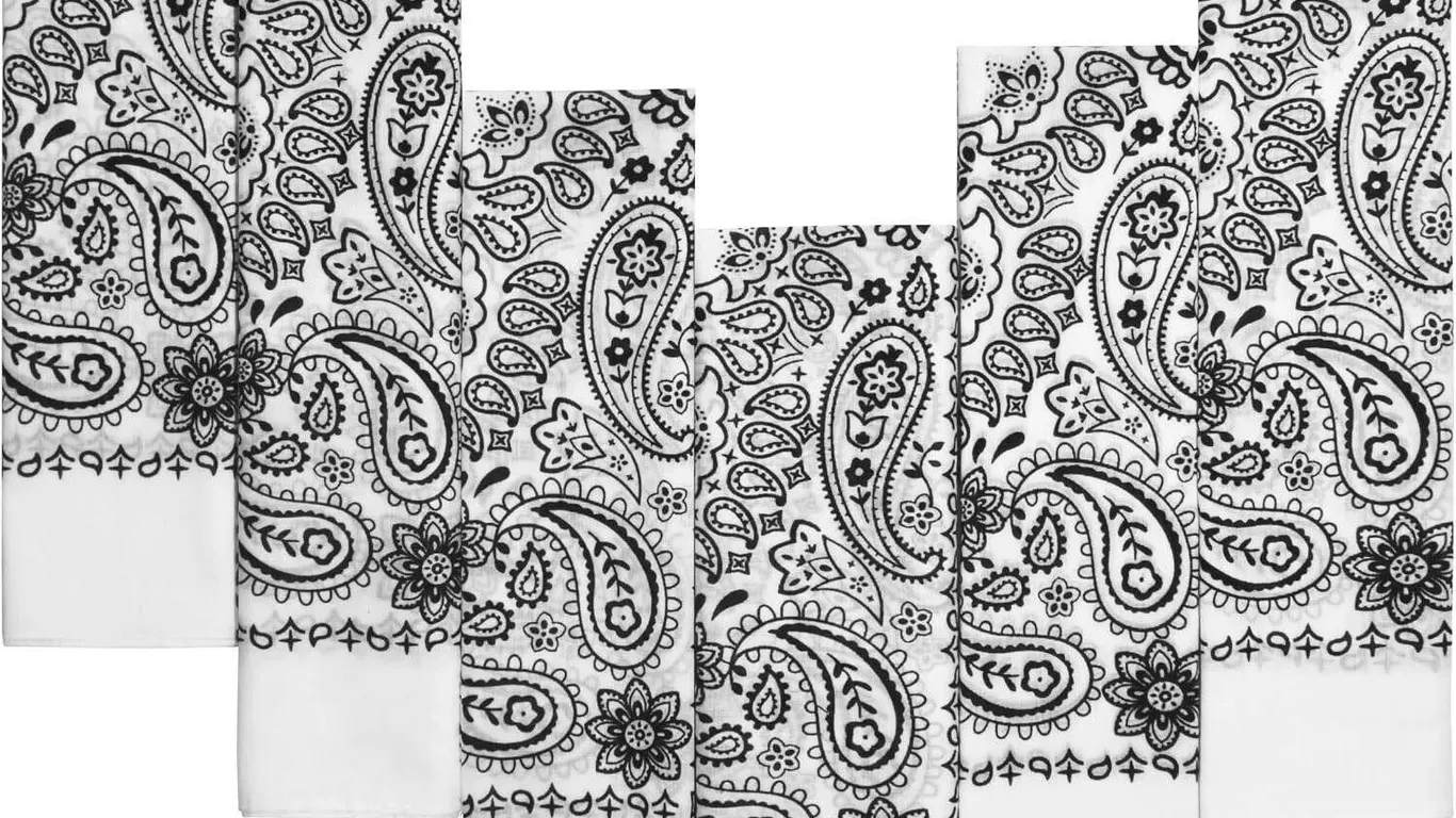 SEALED 6PK 100% Cotton Bandanas Double Stitched