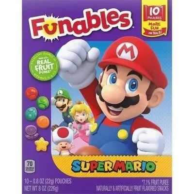 NEW 10PK Super Mario Fruit Snacks 8oz