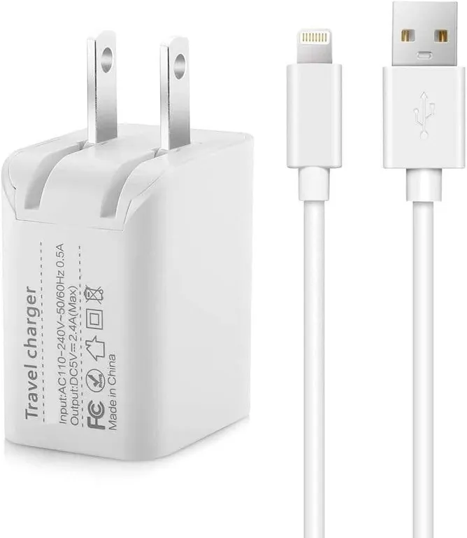 NEW 10FT iPhone Charger w/Wall Plug Dual Ports
