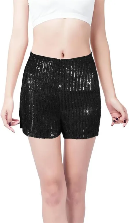 NEW (S) Women's Glittery Sequin Party Shorts