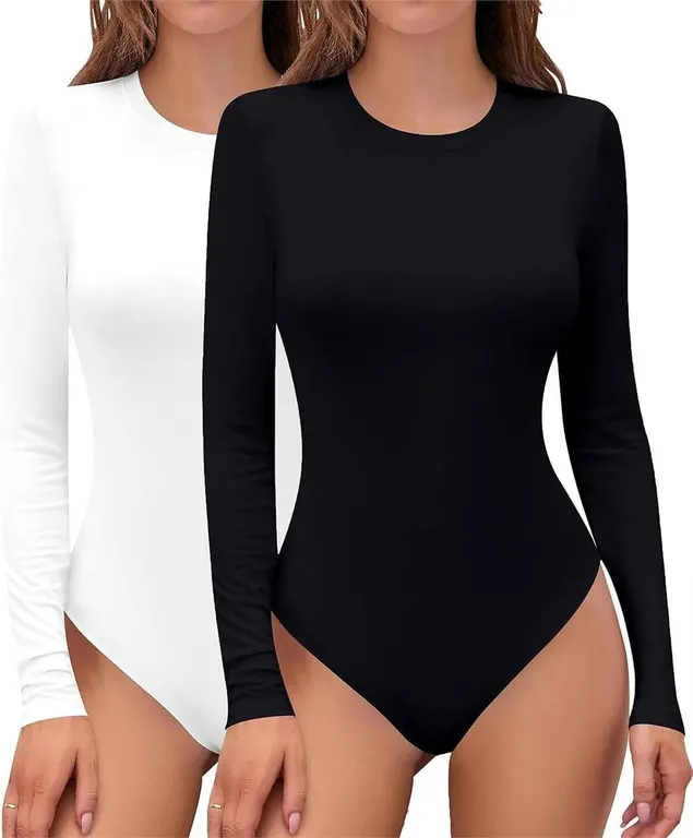 NEW $36 2PK (M) Women's Long Sleeve Bodysuit