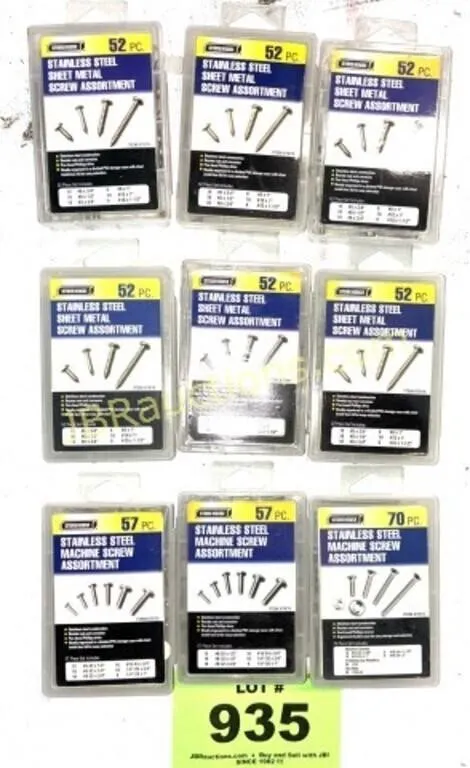 SS SHEETMETAL AND MACHINE SCREW ASSTORMENT SETS