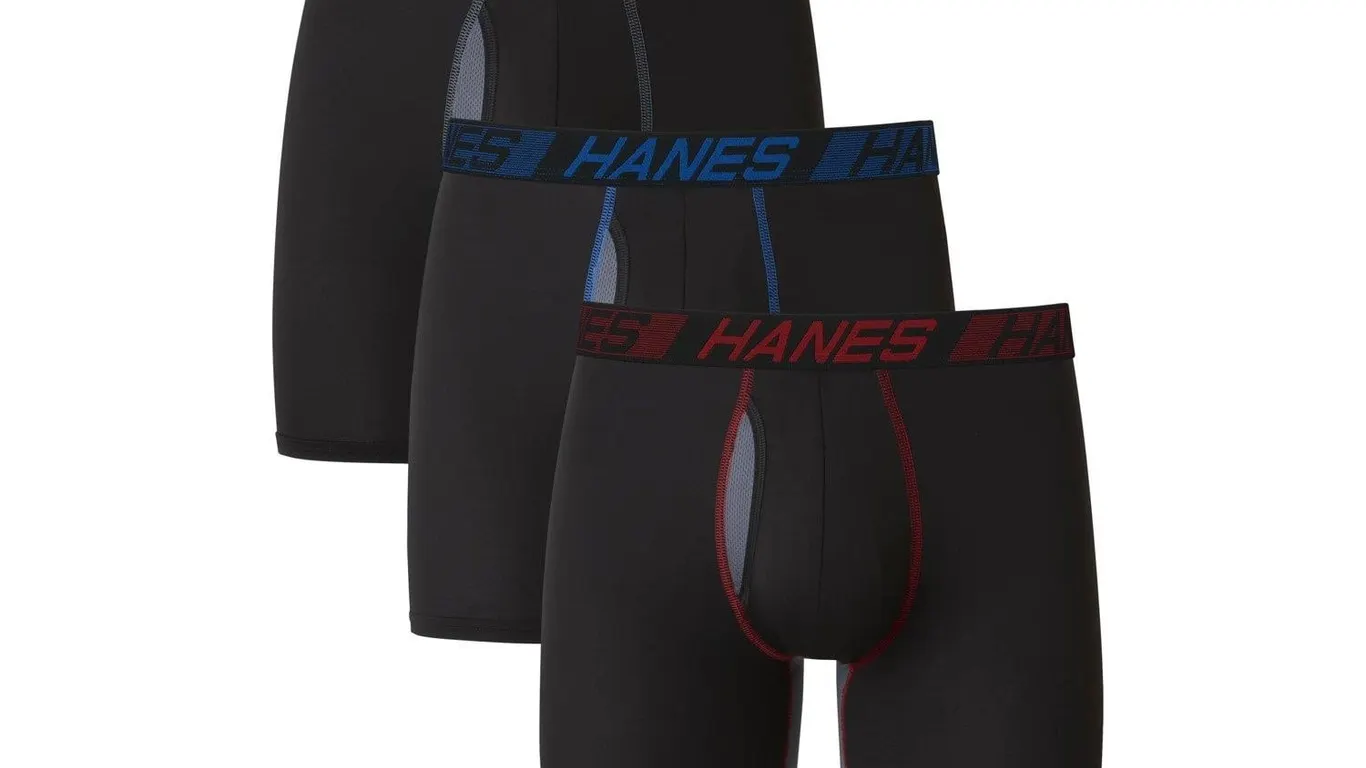 Hanes Total Support Pouch Boxer Briefs Large Black
