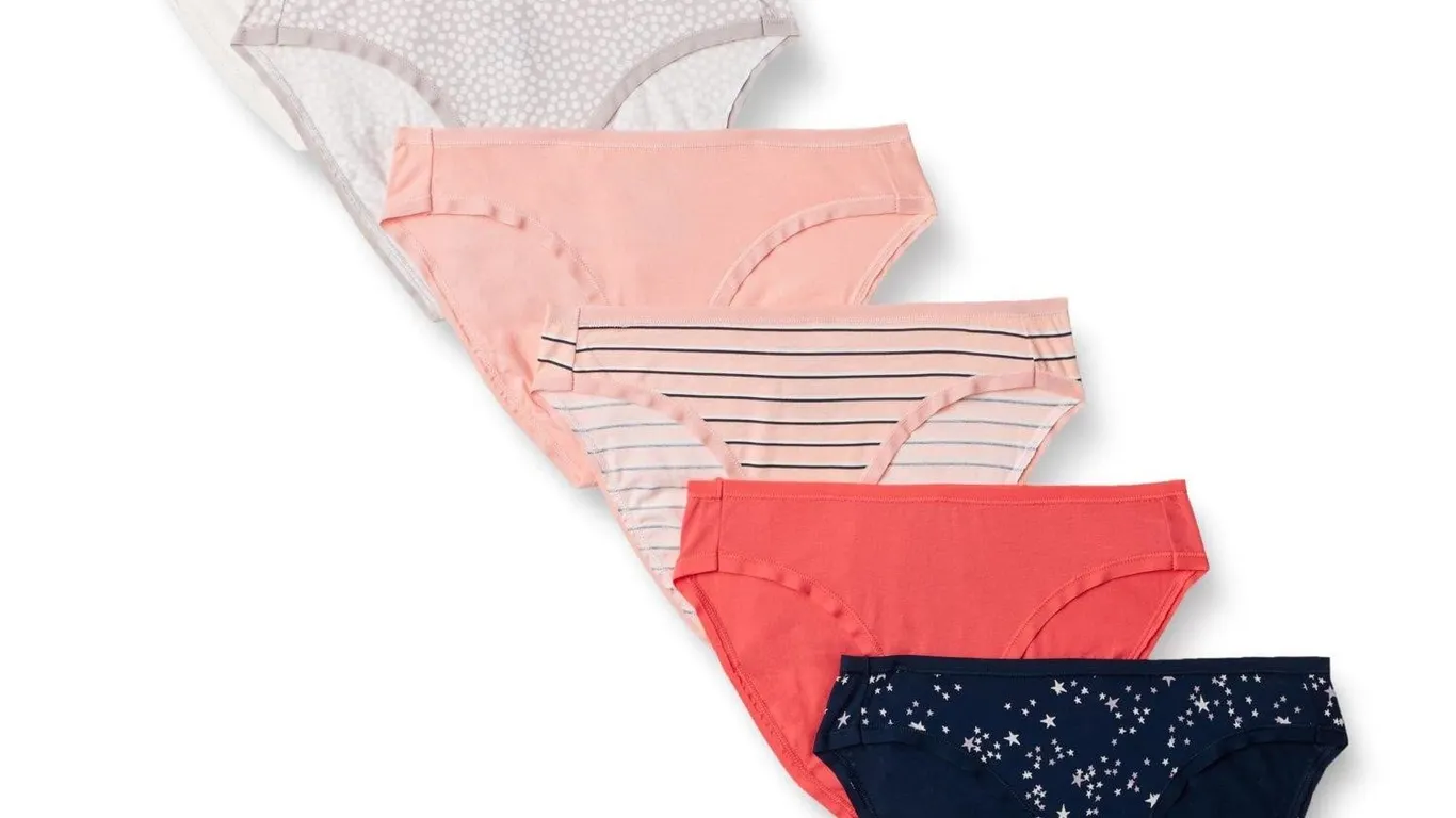 Amazon Essentials 6-Pack Bikini Underwear M Dots