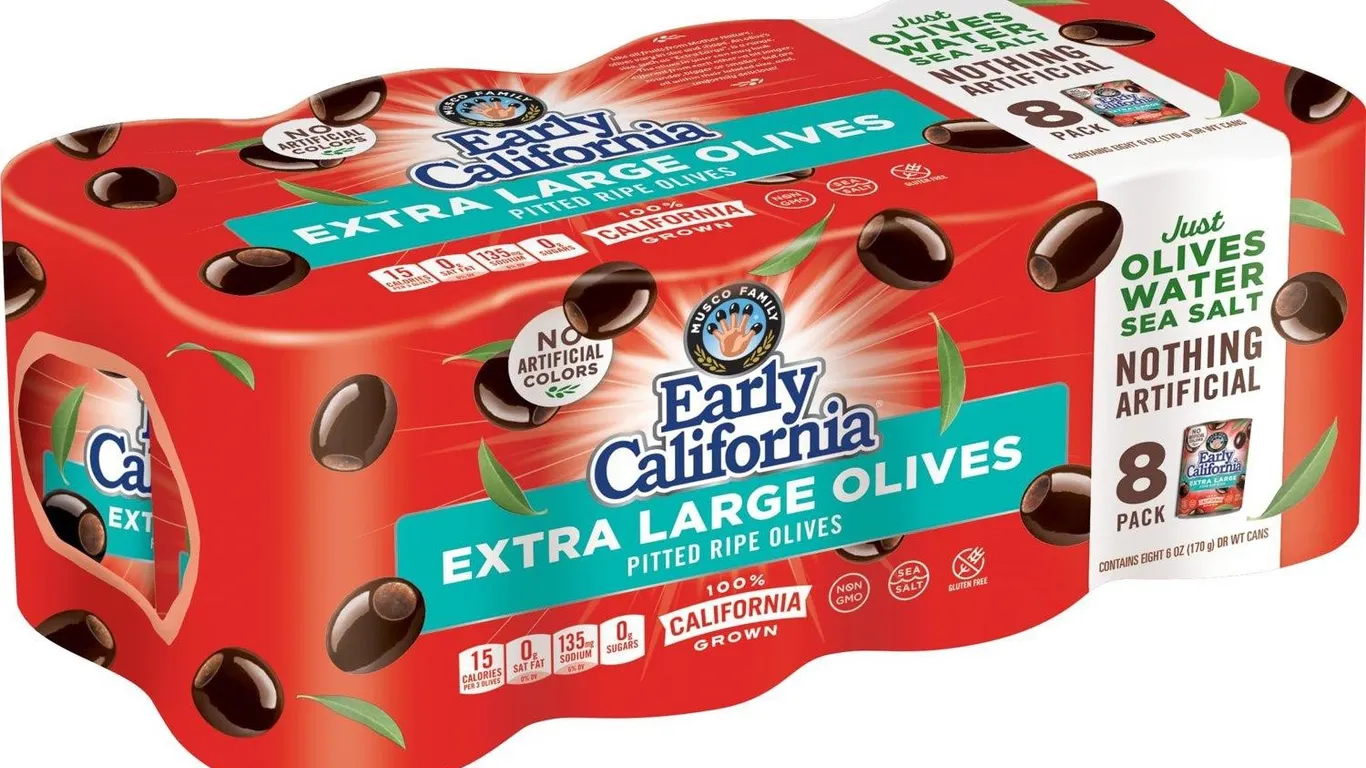 Early California Extra Large Black Olives 6oz 8pk