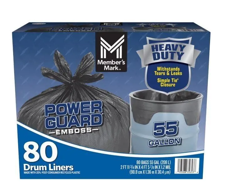55 Gallon Trash Bags 80 Count Black