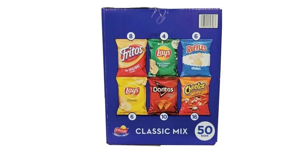 Frito Lay Chips Bundle 50ct Variety Pack 1oz Bags