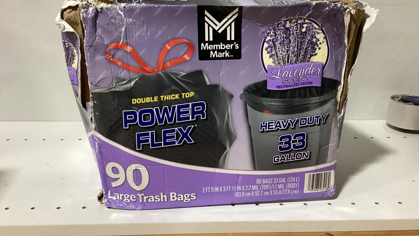 33 Gallon Lavender Trash Bags 90ct