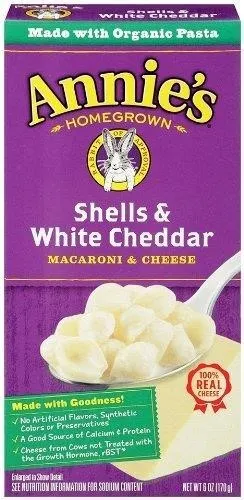 Annies Homegrown Shells White Cheddar 12 Pack