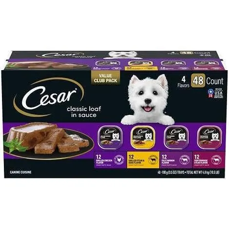 Cesar Wet Dog Food Classic Loaf Variety Pack 48ct
