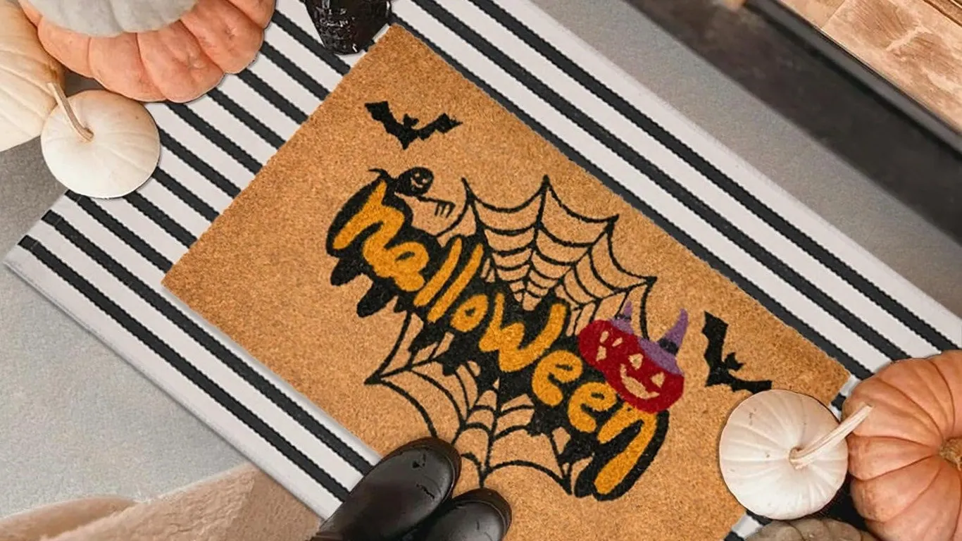 Fallovea Halloween Spider Web Doormat Bundle 28x43