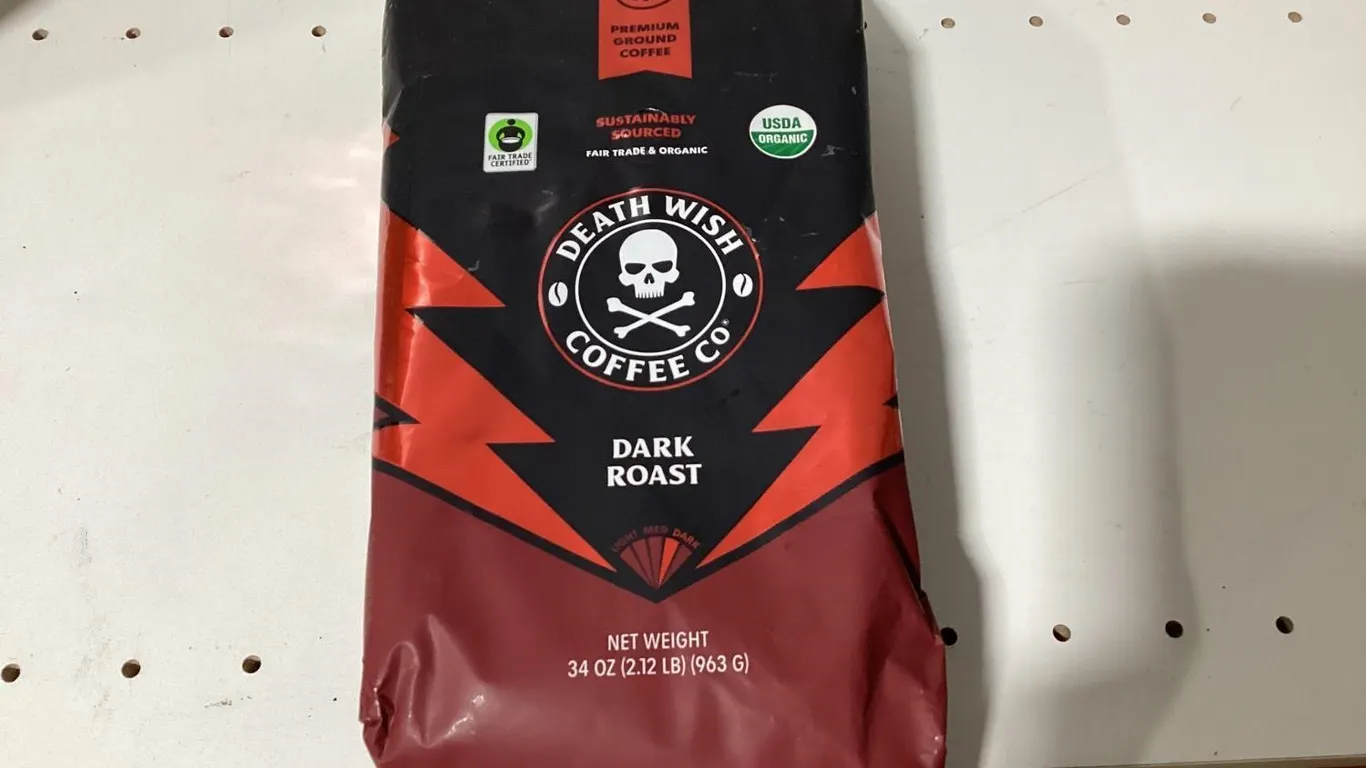 Death Wish Coffee Organic Dark Roast Ground 34 oz