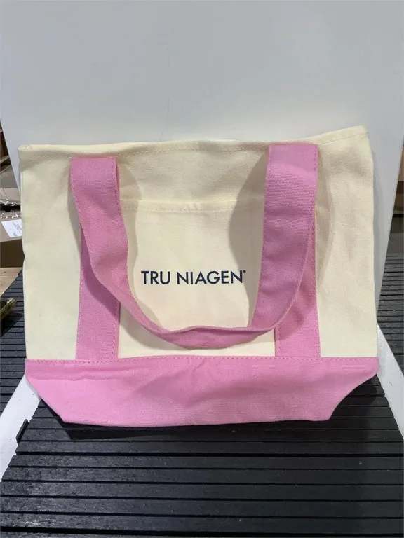 Tru Niagen Canvas Tote Bag Cream And Pink